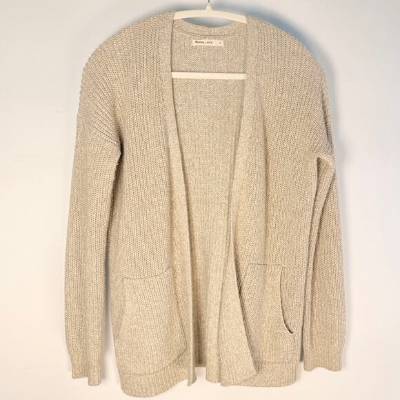 Marine Layer Open Knit Cardigan Sweater – Marled Linen Cotton Blend, Size S - Picture 3 of 6